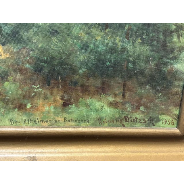 Heinrich Dietzsch, Alheimer, 1956, Oil Painting on Canvas, Framed For Sale - Image 10 of 12