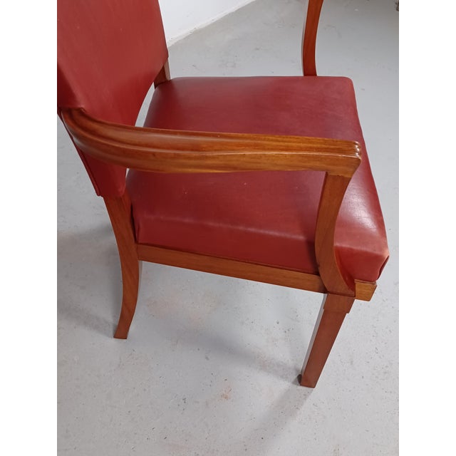 Set of Fully Restored Red Barcelona Chairs by Kaare Klint for Rud Rasmussen, 1935 For Sale - Image 13 of 17