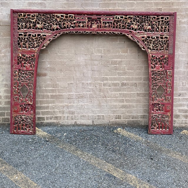 Vintage Chinese Carved Architectural Panel What was once the front of an opium bed, is now a super cool, intricate...