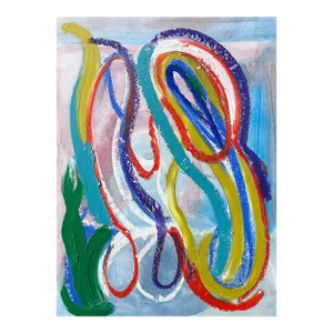"Echo 9" by Monica Shulman Mixed Media Oil Paint and Oil Pastel Contemporary Art on Paper