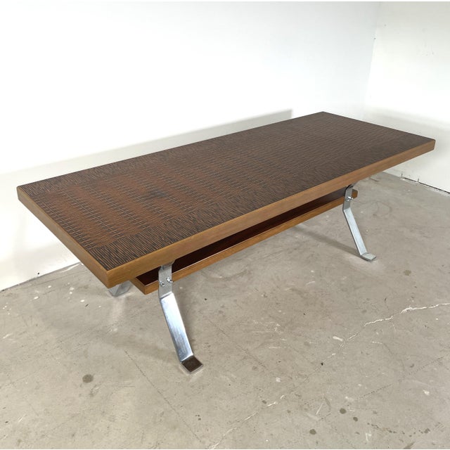 Vintage Coffee Table with Copper Top and Chrome Legs, 1970s For Sale - Image 4 of 14
