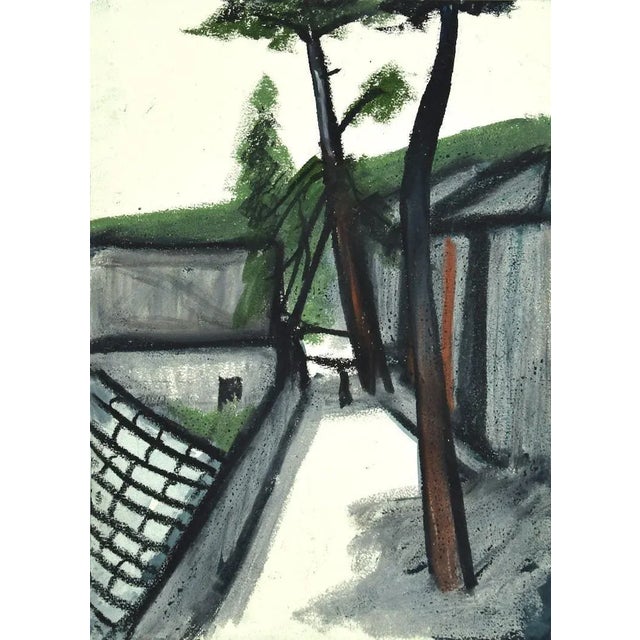 Landscape - Original Mixed Media on Cardboard by Sun Jingyuan - 1970 1970 For Sale - Image 3 of 3