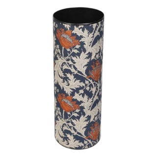 Morris Anemone Blue Rust Tapestry Umbrella Stand For Sale