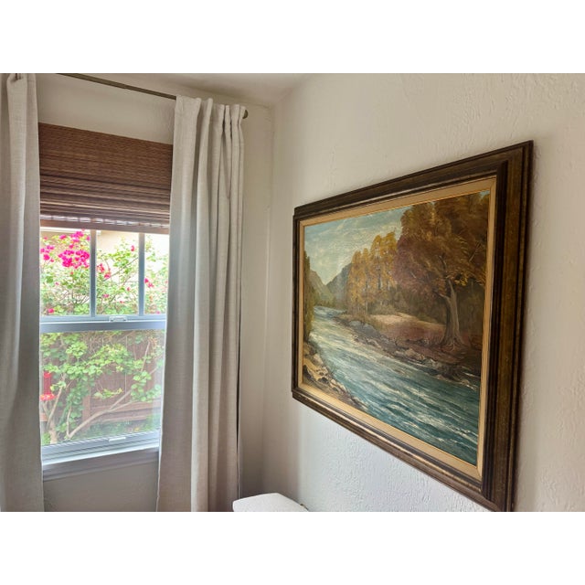 Huge 44"x36" Original Mid-Century Oil Painting by Virginia Lynn - Chatsworth Art Studio Provenance For Sale - Image 10 of 11