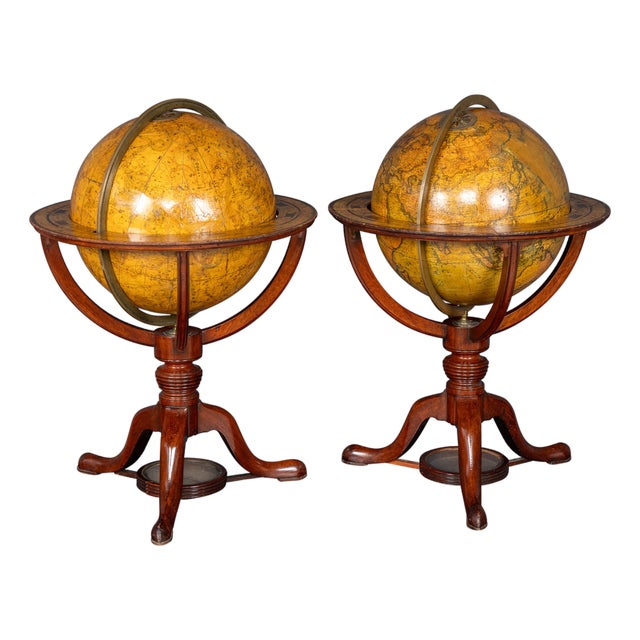 Antique Terrestrial and Celestial Globes from Cary's, 1821, Set of 2 For Sale