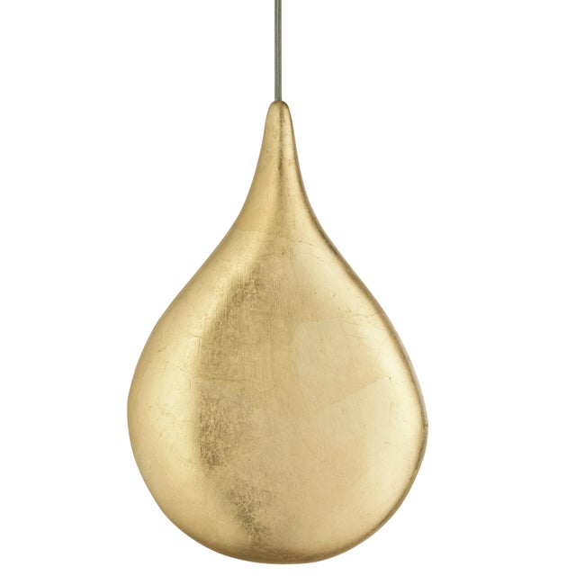 Ceramic Pendant Light, Gold, Large - Stillabunt by Oggetti For Sale In Miami - Image 6 of 6