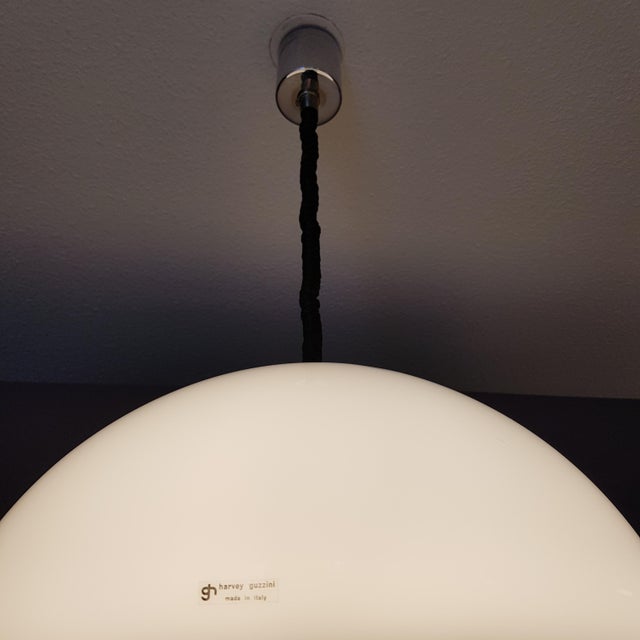 White Space Age Cabras Pendant Lamp by Luigi Massoni for Guzzini, Italy, 1970s For Sale - Image 8 of 13