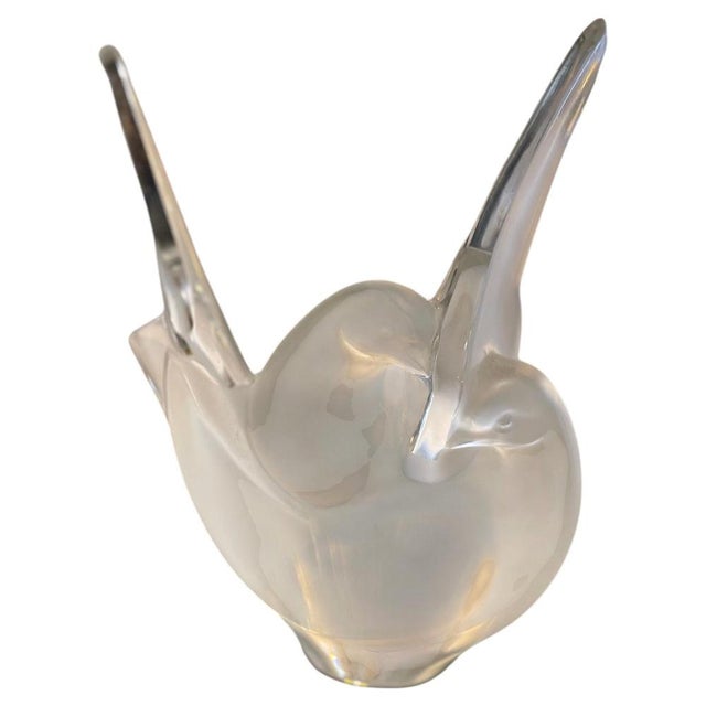 Frosted Crystal Vase fom Lalique, France, 1956 For Sale - Image 12 of 12