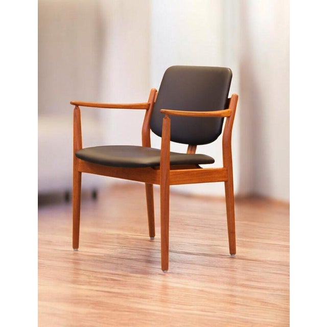 1970s Armchair in Teak and Leather by Arne Vodder for France & Son, 1950s For Sale - Image 5 of 16