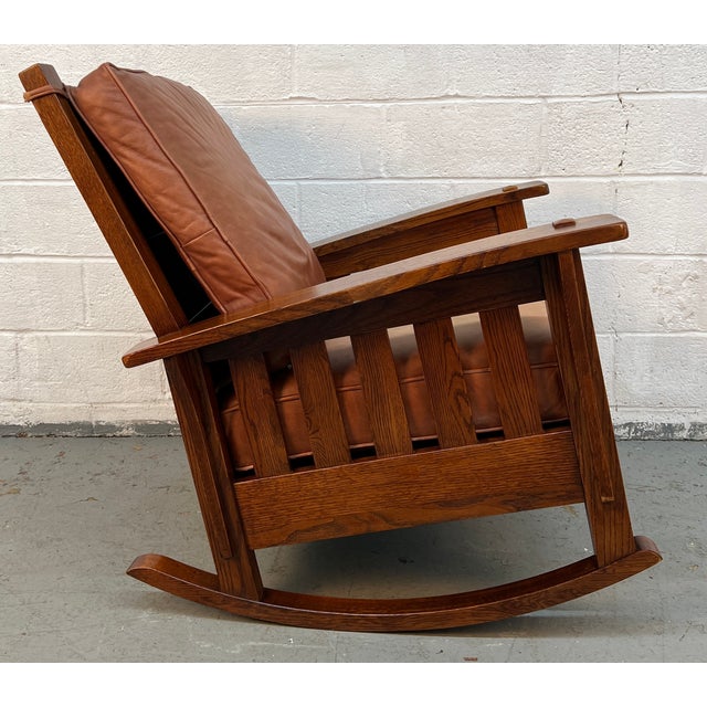 Vintage Mission Oak Rocking Chair by Southern Furniture Company For Sale - Image 4 of 12