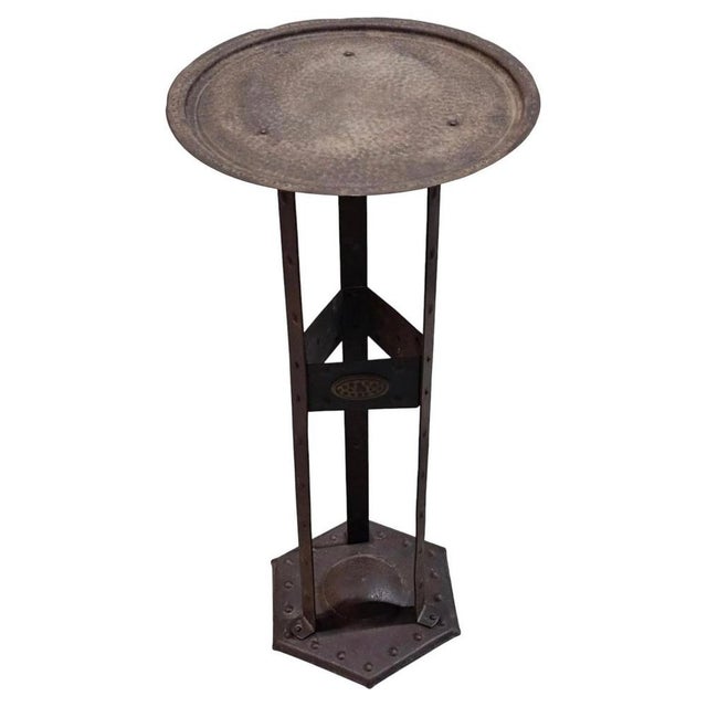 Arts & Crafts Wrought Iron Side Table by Hugo Berger for Goberg, 1930 For Sale - Image 6 of 6