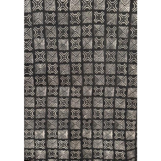 African Vintage African Bogolan Mudcloth Handwoven Cotton Panel 64" X 43" For Sale - Image 3 of 10