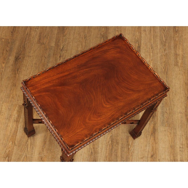 Chippendale Henredon 'Historic Natchez Collection' Chippendale Style Mahogany Tea Table For Sale - Image 3 of 12