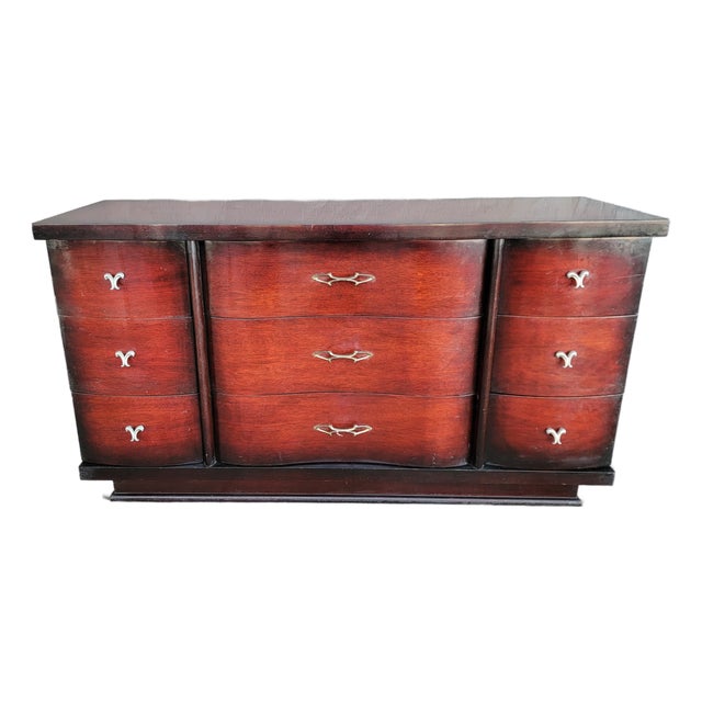 Mid-Century Modern Mahogany Low Dresser For Sale