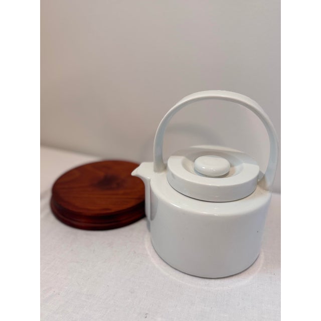 Mid Century Blanc De Chine Style Porcelain Tea Pot With Arched Handle For Sale In Nashville - Image 6 of 9