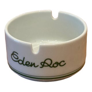 Exquisite Vintage Hotel Eden Roc Cap d'Antibes France French Riviera Porcelain Ashtray - Pristine Condition For Sale
