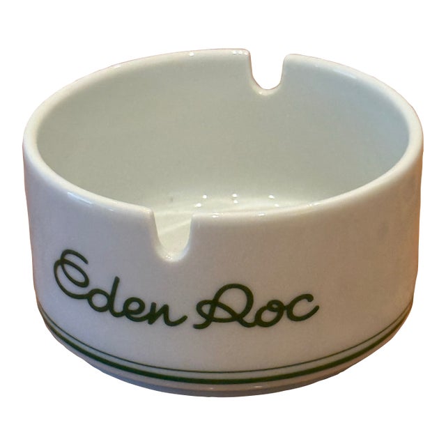 Exquisite Vintage Hotel Eden Roc Cap d'Antibes France French Riviera Porcelain Ashtray - Pristine Condition For Sale