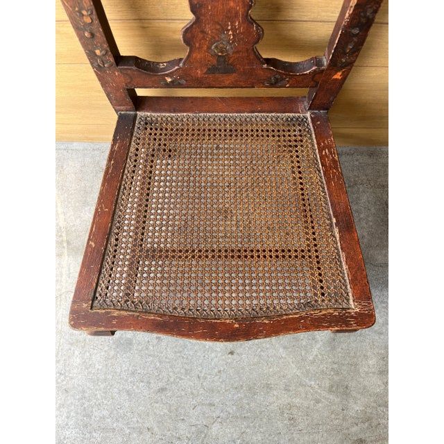 19th Century Venetian Rococo Chinoiserie Side Chairs a Pair For Sale - Image 4 of 11