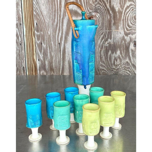 Mid 20th Century Vintage Mid-Century Modern Studio Pottery Pitcher Set- 11 Pieces For Sale - Image 5 of 10