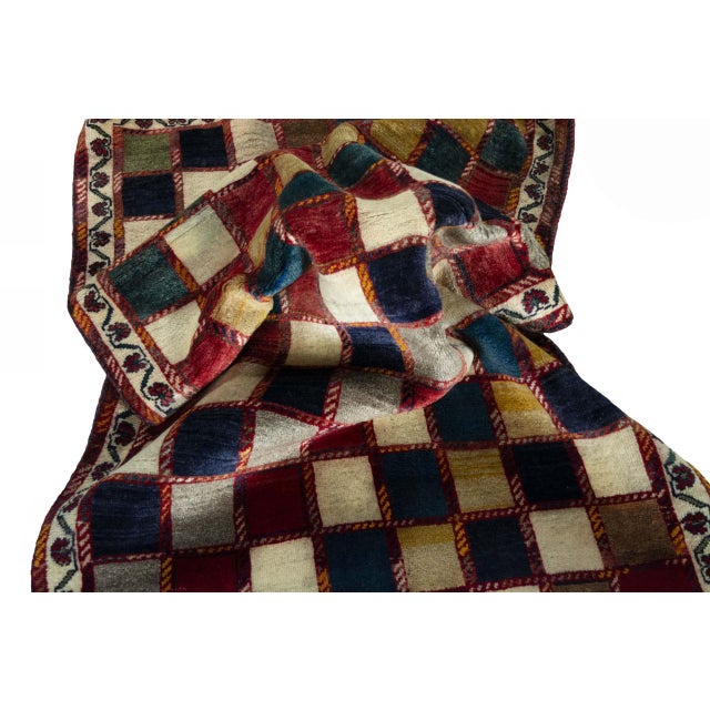 Hand-Knotted Gabbeh Nomadic Rug For Sale - Image 9 of 11