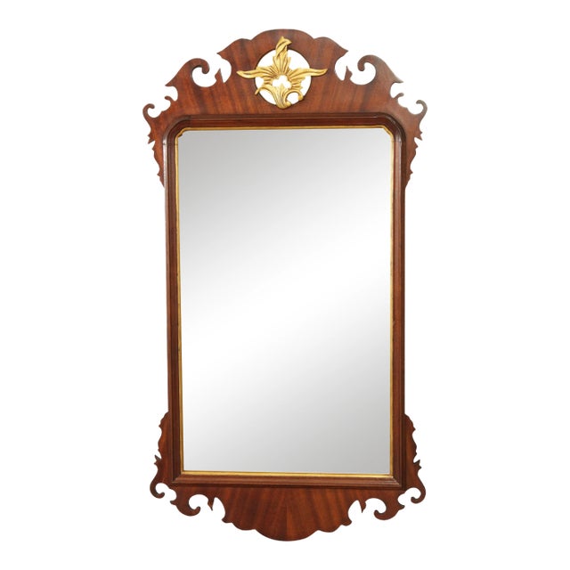 Chippendale Style Mahogany Frame Wall Mirror For Sale
