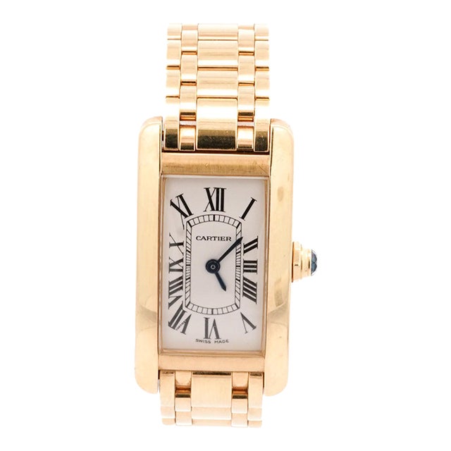Cartier Tank Americaine 18k Gold Ladies Watch For Sale