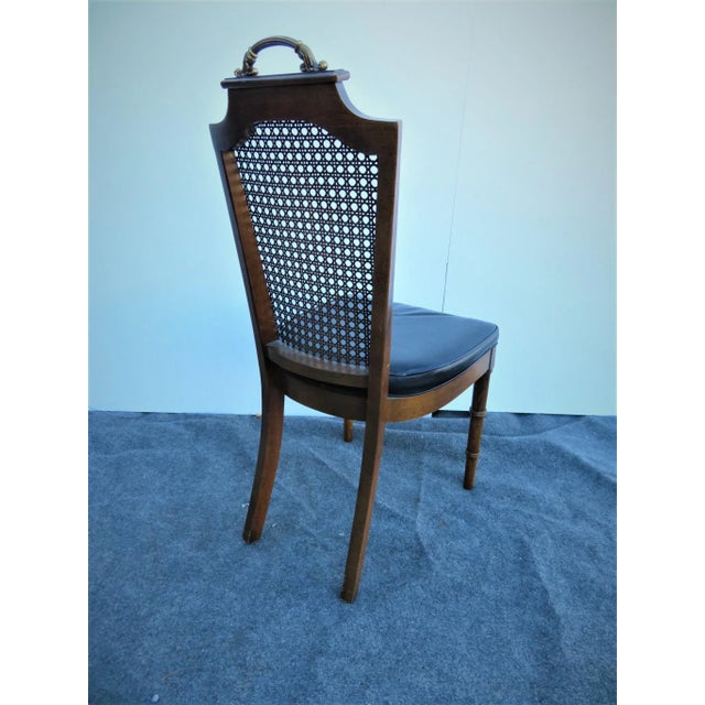 Mid 20th Century Mid 20th Century Regency Faux Bamboo Caned Side Chair For Sale - Image 5 of 6