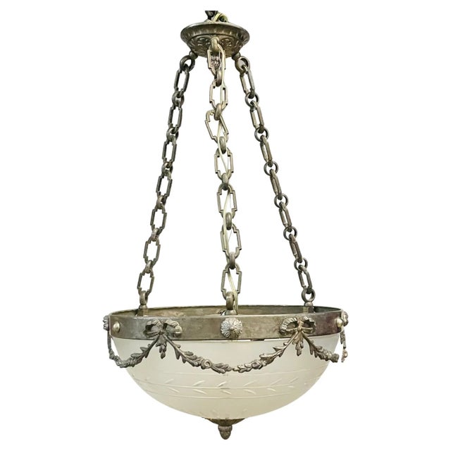 1980s Bronze Veritable Bronze & Cut Glass Chandelier For Sale - Image 13 of 13