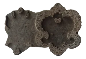 Rare French Textile Printing Block - Hand-Carved Industrial Design Art