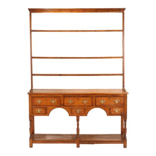 Early 19th Century English Two-Part Oak Welsh Dresser For Sale