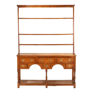 Early 19th Century English Two-Part Oak Welsh Dresser