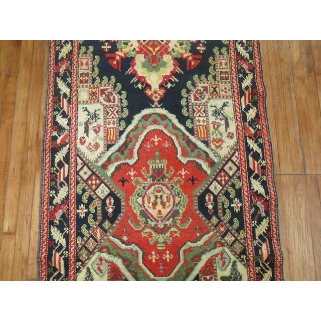 Early 20th Century Zabihi Collection Antique Karabagh Runner - 3'6" x 18' For Sale - Image 5 of 8