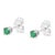Contemporary .925 Sterling Silver 1/4 Cttw Round Brilliant-Cut Green Diamond Classic 4-Prong Stud Earrings (Fancy Color-Enhanced, I2-I3 Clarity) - 2 Pieces For Sale - Image 3 of 5