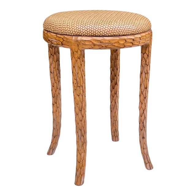 20th Century Regency Style Carved Faux Bois Stool For Sale