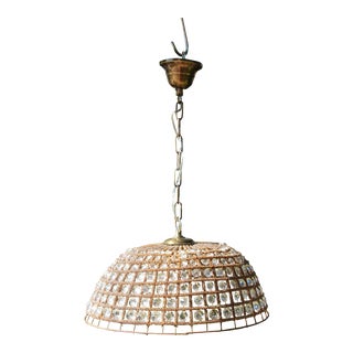 1970s Vintage Boho Chic Beaded Ceiling Lamp, Hand-Made Pakistan For Sale