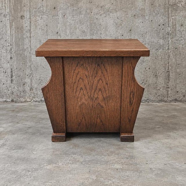 2 x matching oak magazine tables / night stands Depth 45 Width 51 Height 47 / 49 cm