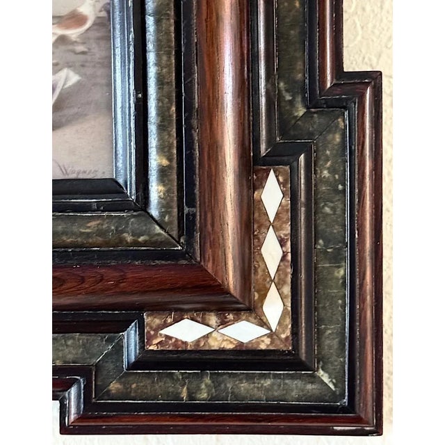 Antique KPM Painted Porcelain Wall Plaque "The Girl With Doves" Signed Wagner, 19th. Century. Exquisite Frame For Sale - Image 9 of 12