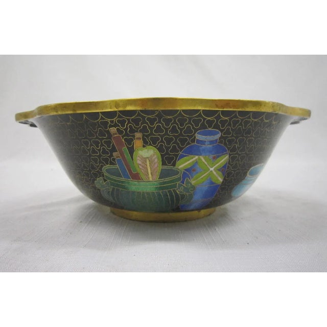 1920's Vintage Chinese Cloisonne Bowl For Sale - Image 4 of 9