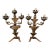 19th Century Pair of 3 Arm Italian Candelabras in Gilded Tole For Sale