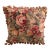 Vintage Decorative Cushion Pillow Floral Cabbage Roses and Fruits Pattern Cotton Linen Tassels Borders 19” X 19” For Sale
