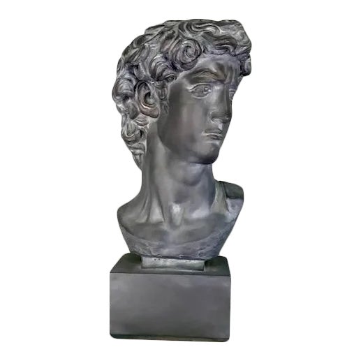 20th Century Plaster, Concrete & Resin Bust of David For Sale