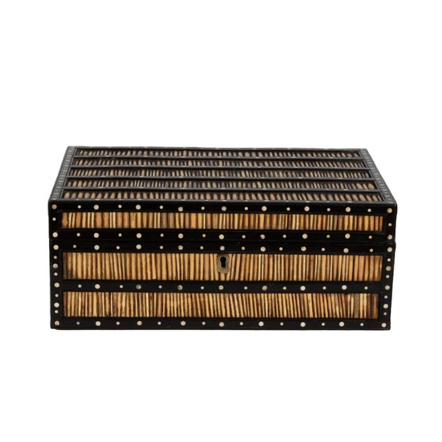Anglo Indian Large Scale Ebony and Quill Box, Circa 1880 For Sale - Image 13 of 13