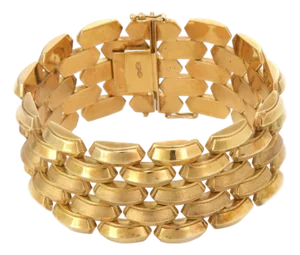 Five Row 14k Yellow Gold Bar Link Bracelet