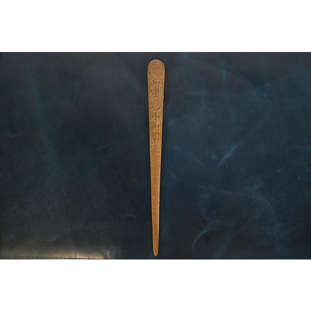 Tiffany Studios New York Zodiac Bronze Doré Letter Opener For Sale In South Bend - Image 6 of 11