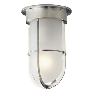 Tekna Docklight Ceiling Light With Brushed Chrome Finish and Frosted Glass For Sale