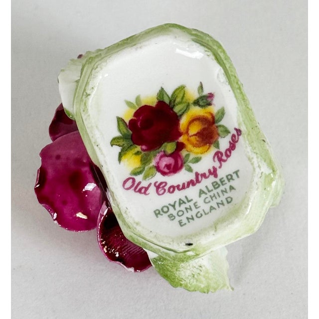 Vintage Rose Motif English Bone China Place Card Holders, Set of 6 For Sale - Image 9 of 9