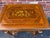 French Provincial Vintage Louis XvI Style Marquetry Stretcher Base Brass Mounted Floral Inlaid Card Table For Sale - Image 3 of 16