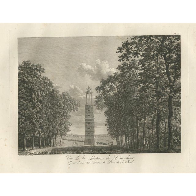 Louis-Pierre Baltard, View of the Lantern of Demosthenes at Saint-Cloud, Paris, 1803, Engraving For Sale - Image 9 of 9