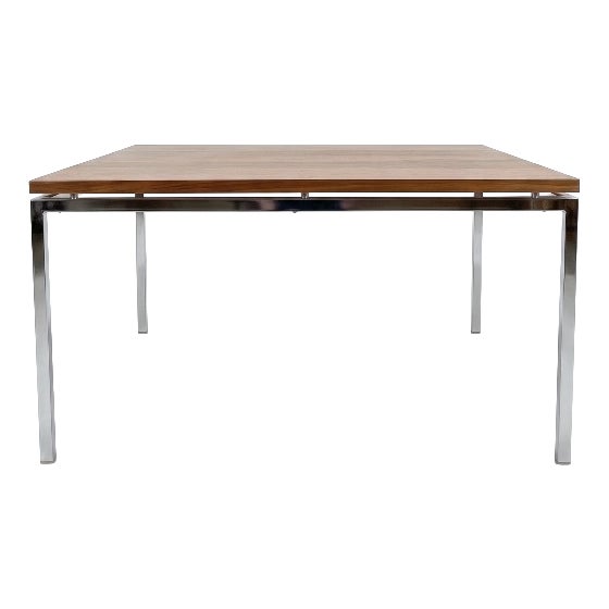 Mid-Century Modern Coffee Table with Floating Top in Walnut and Chrome-Plated Square Steel Frame, 1960s For Sale