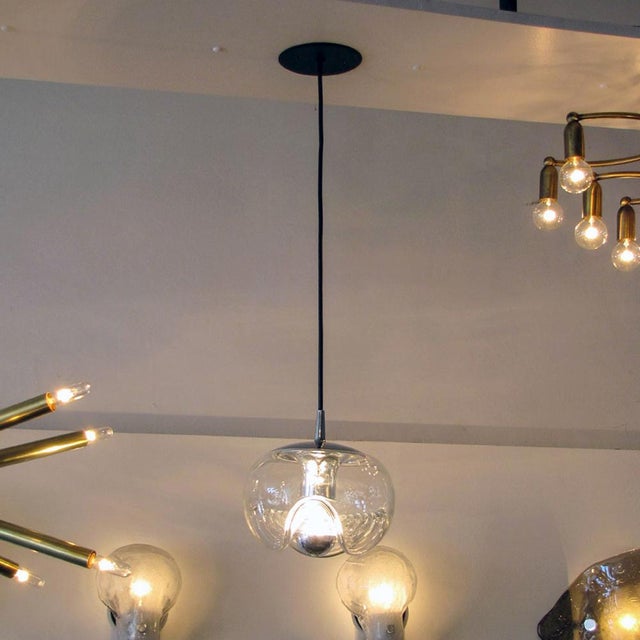 German Clear Glass Hanging Light, 1970 For Sale - Image 9 of 10